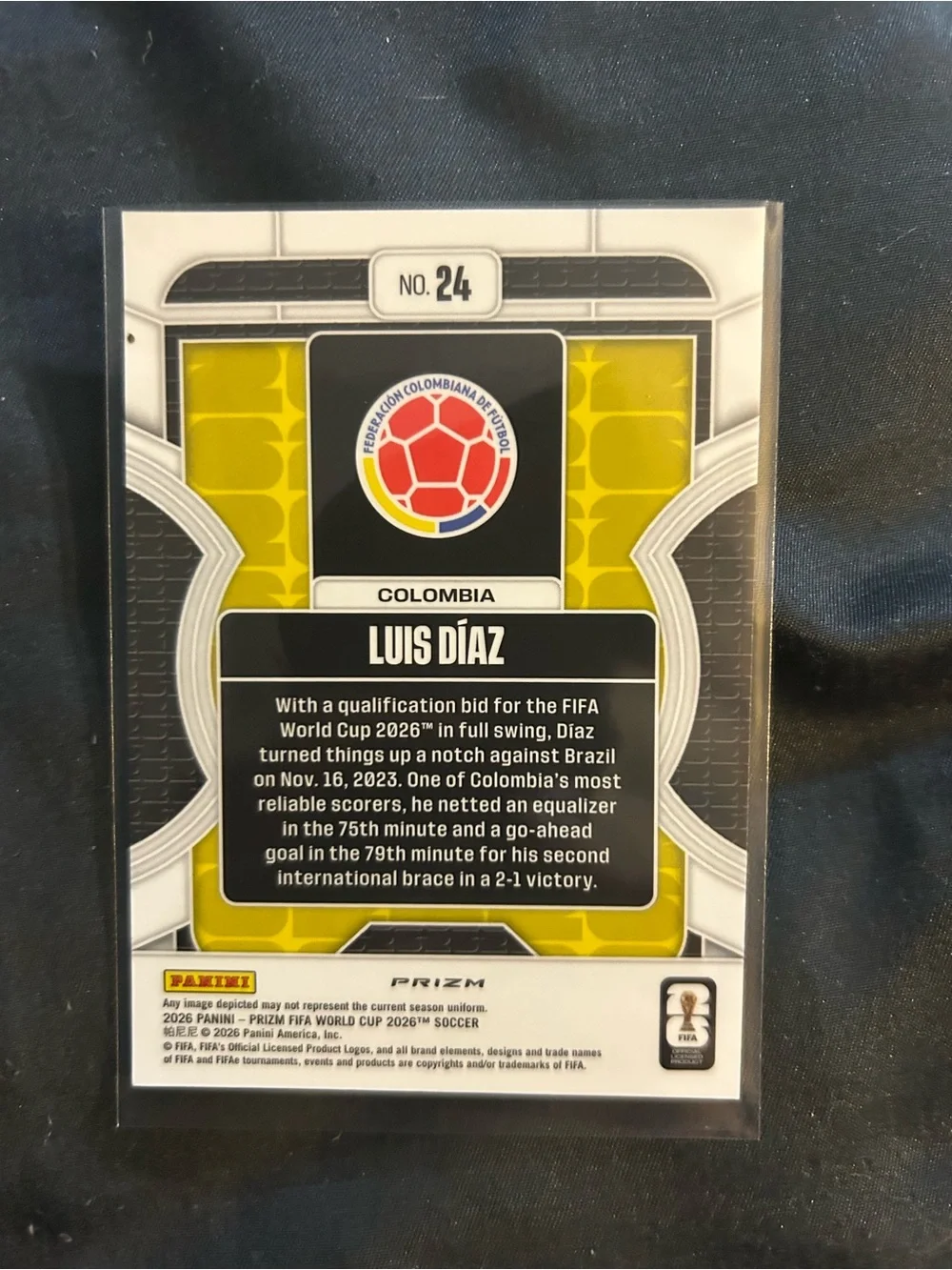 Panini Phenomenon Luis Díaz - Yellow & Blue Jersey Card